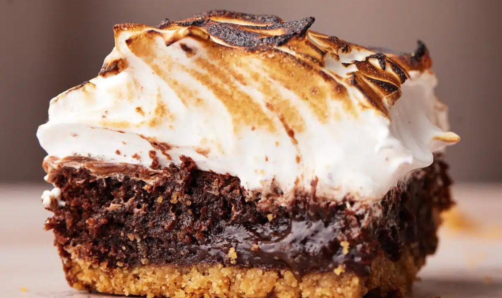 Image of smores brownie on white countertop