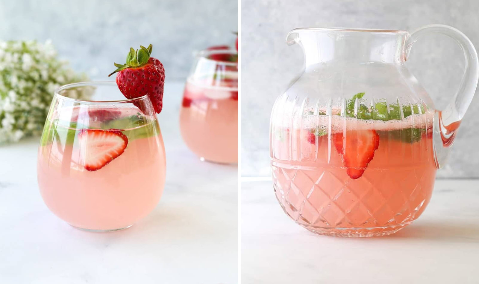 strawberry mocktail spritzers