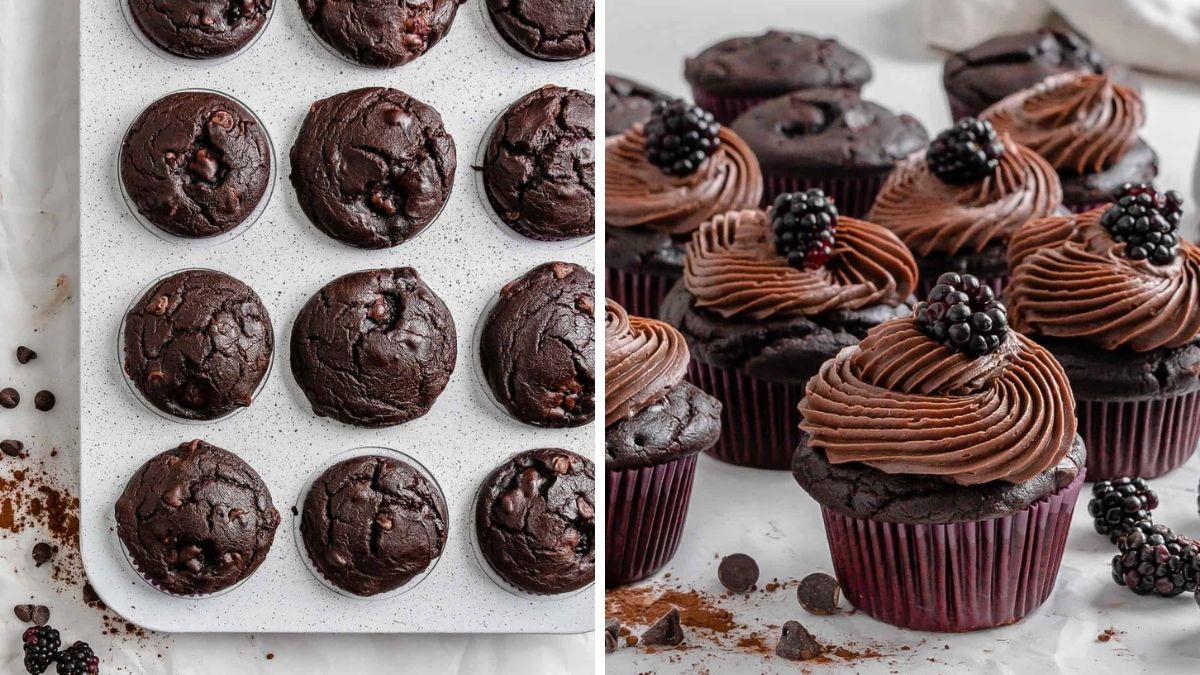Chocolate and Blackberry cupcakes