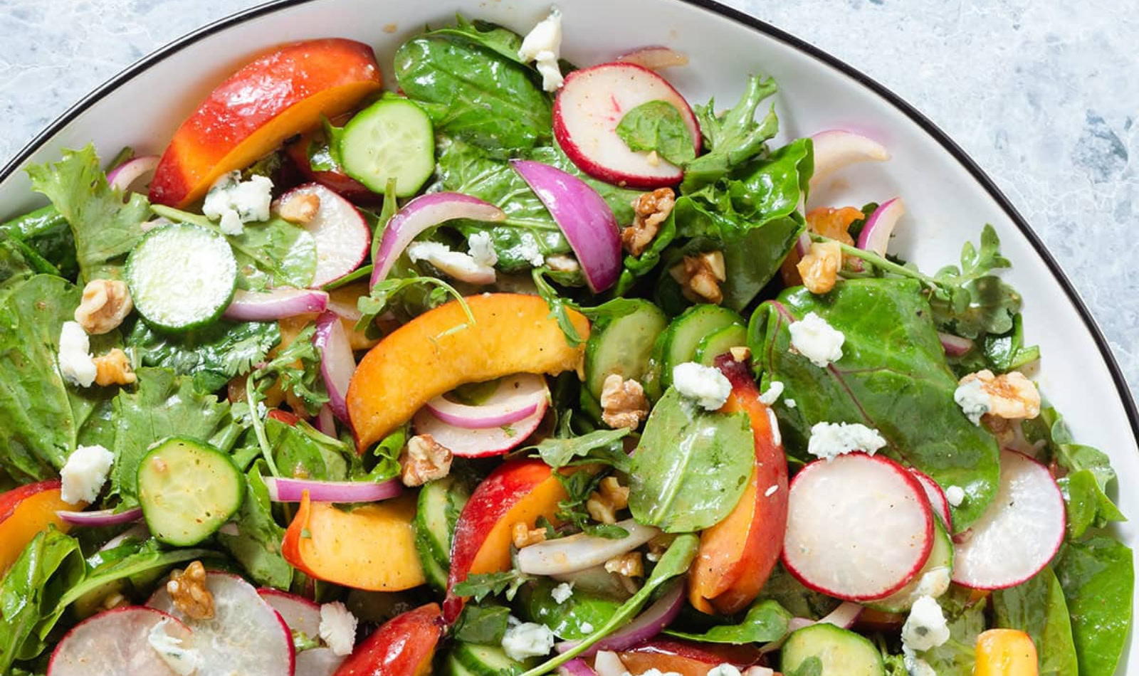 nectarine salad with radishes