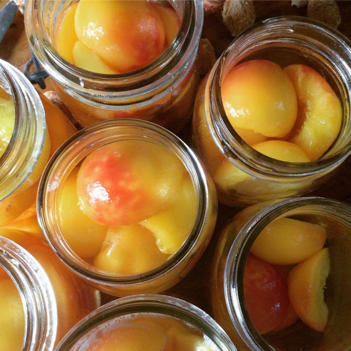 peaches in canning jars