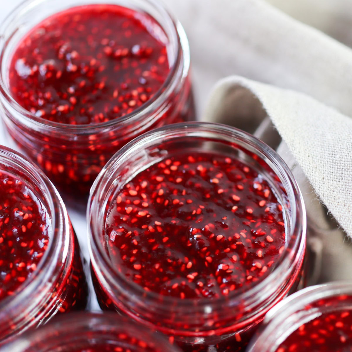 jars of raspberry jam